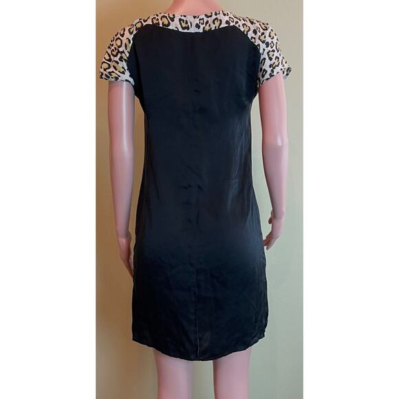 Just Cavalli Dress Size 40 4 US Black Leopard Print Bateau Neckline Mini Y2K - Picture 4 of 10
